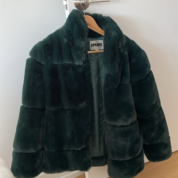 Apparis emarald faux fur coat - Picture 2 of 3